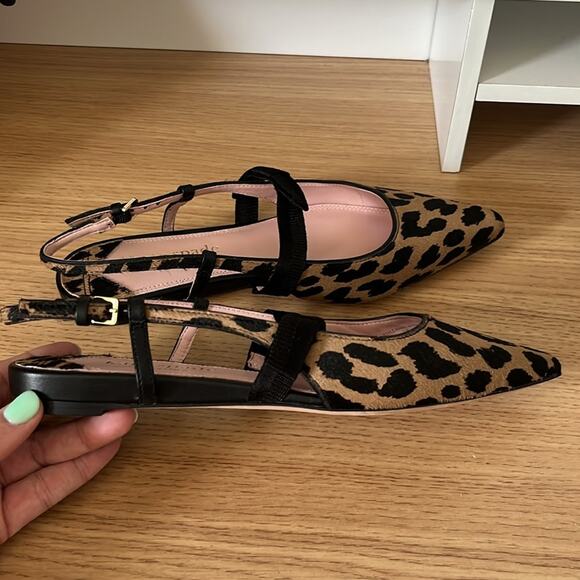 Kate Spade Womens Maritza Pointed Toe Calf Hair Slingback Flats Size 6.5 - Picture 3 of 13